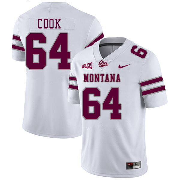 Dylan Cook Montana Grizzlies Jersey,University Of Montana Grizzlies #64 Dylan Cook Jersey-White